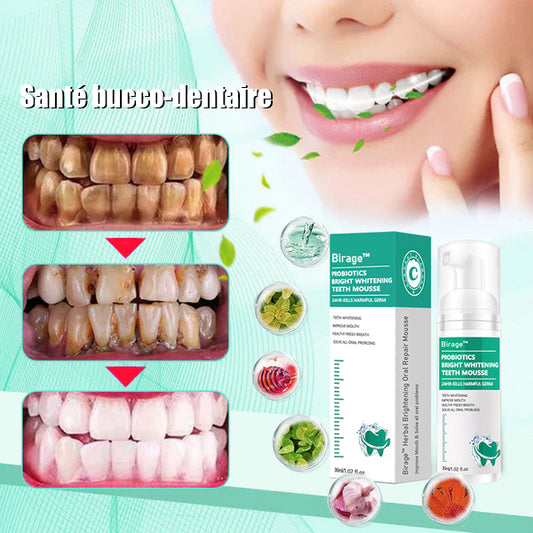 ✨(Vente du dernier jour - 80 % de réduction)Birage™ Herbal Brightening Oral Repair Mousse -Résoudre tous les problèmes bucco-dentaires